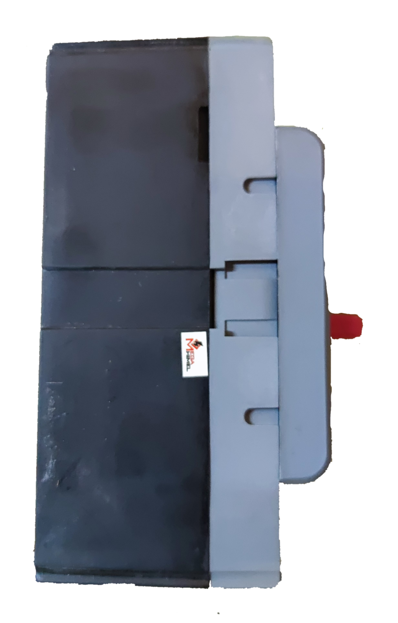 Himel 40A 3 Pole Molded Case Circuit Breaker with black and gray casing and red toggle switch