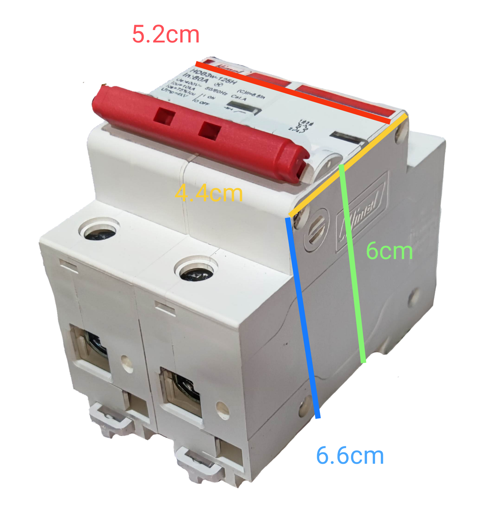 Himel 6 KAIC 3 pole circuit breaker with clear labeling and mounting options for electrical applications