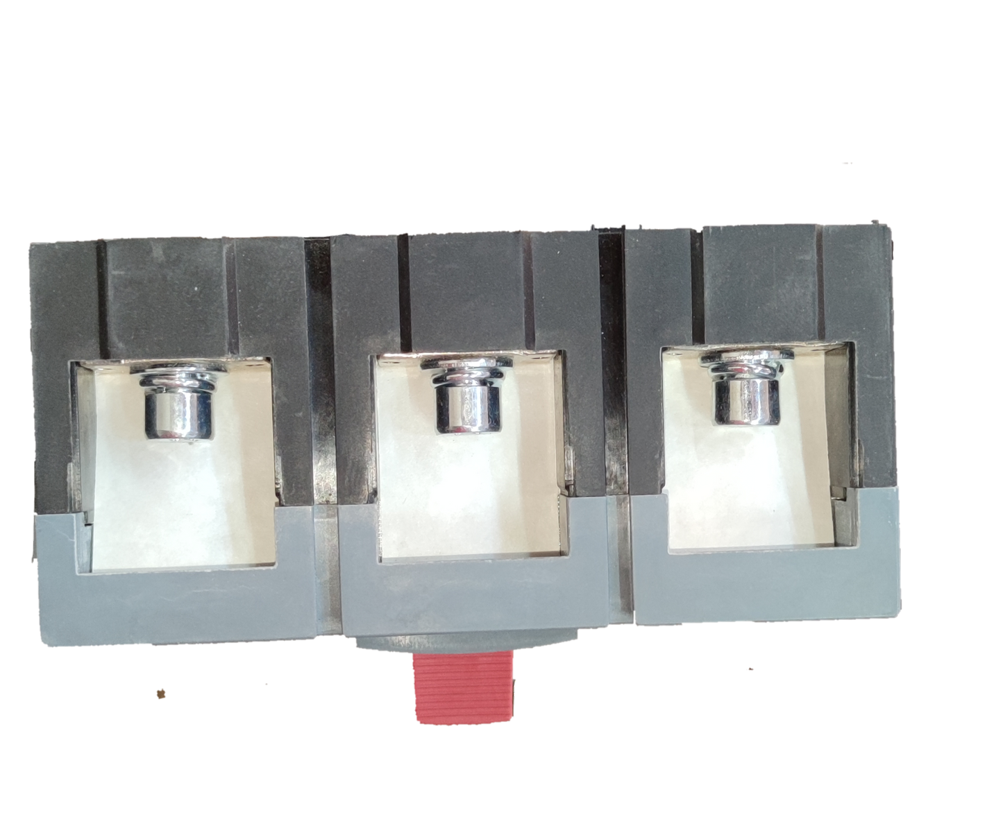 Himel 700A 3 Pole Industrial Circuit Breaker with three silver terminals and black casing