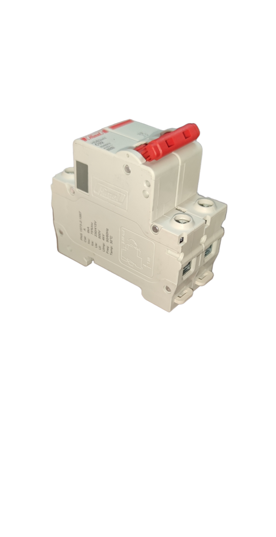 Electx Electrical Supply Circuit Breaker 20A 2Pole 6 KAIC white 2 pole DIN rail breaker with red toggle
