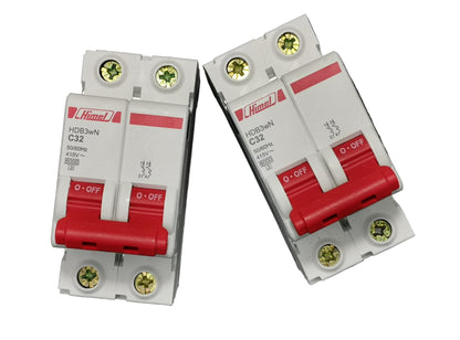Electx Electrical Supply double pole miniature circuit breakers with red toggles Circuit Breaker 32A 2Pole 6 KAIC