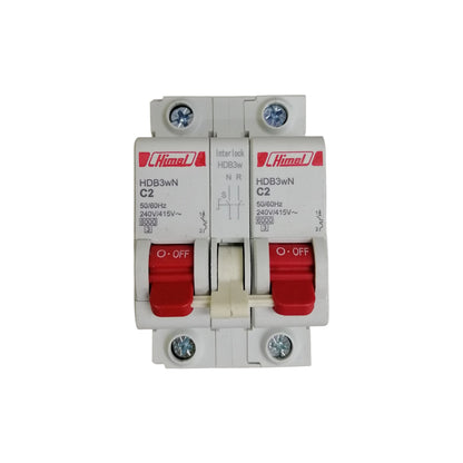 Aluminum double sided step ladder with rubber feet and red top on white background Himel manual transfer switch