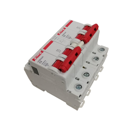 Himel MTS Breaker 2A 2Pole white DIN rail circuit breaker with red toggle handles and screw terminals