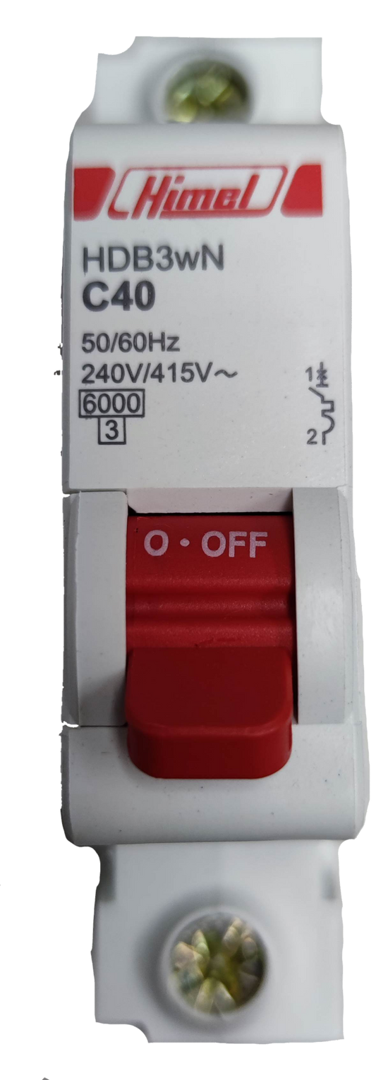 Himel single pole 40A MCB 220V circuit breaker with red switch for electrical protection