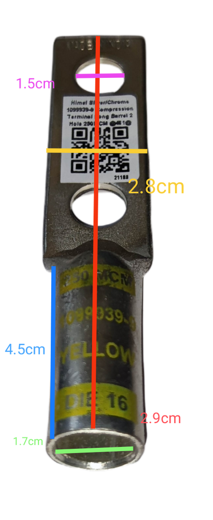 Utilux 1099939-9 Terminal Lugs Compression Type electrical circuitry part with detailed measurements