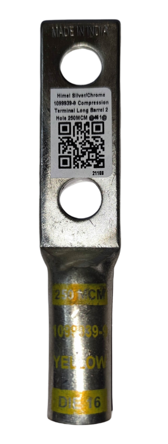 Utilux 1099939-9 Terminal Lugs Compression Type electrical connector with dual holes and silver finish