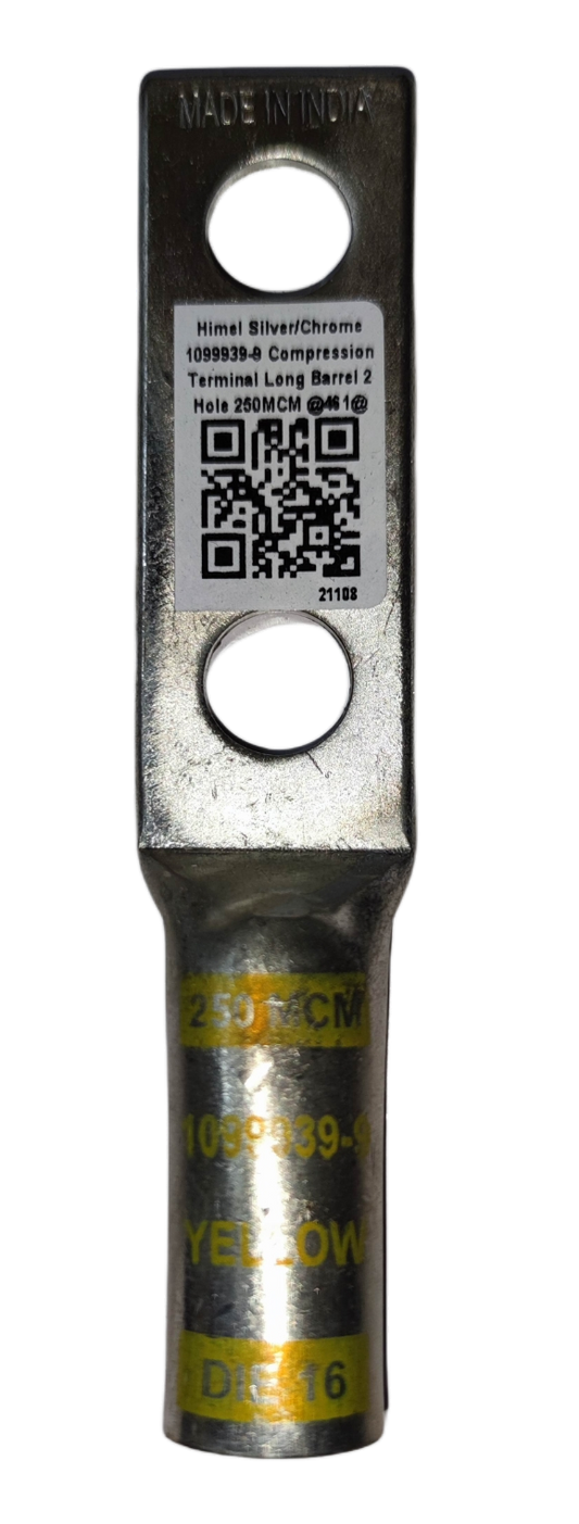 Utilux 1099939-9 Terminal Lugs Compression Type electrical connector with dual holes and silver finish