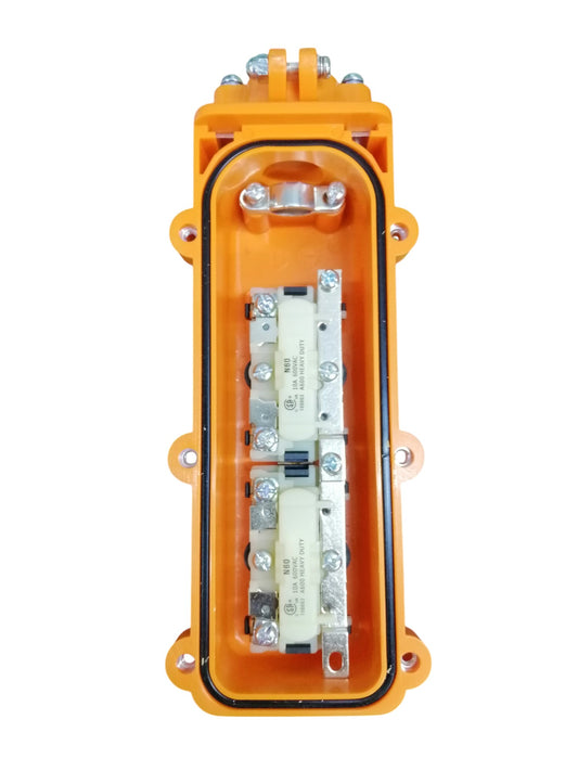Auspicious Hoist Pushbutton Switch Rainproof in orange casing for door chimes and bells