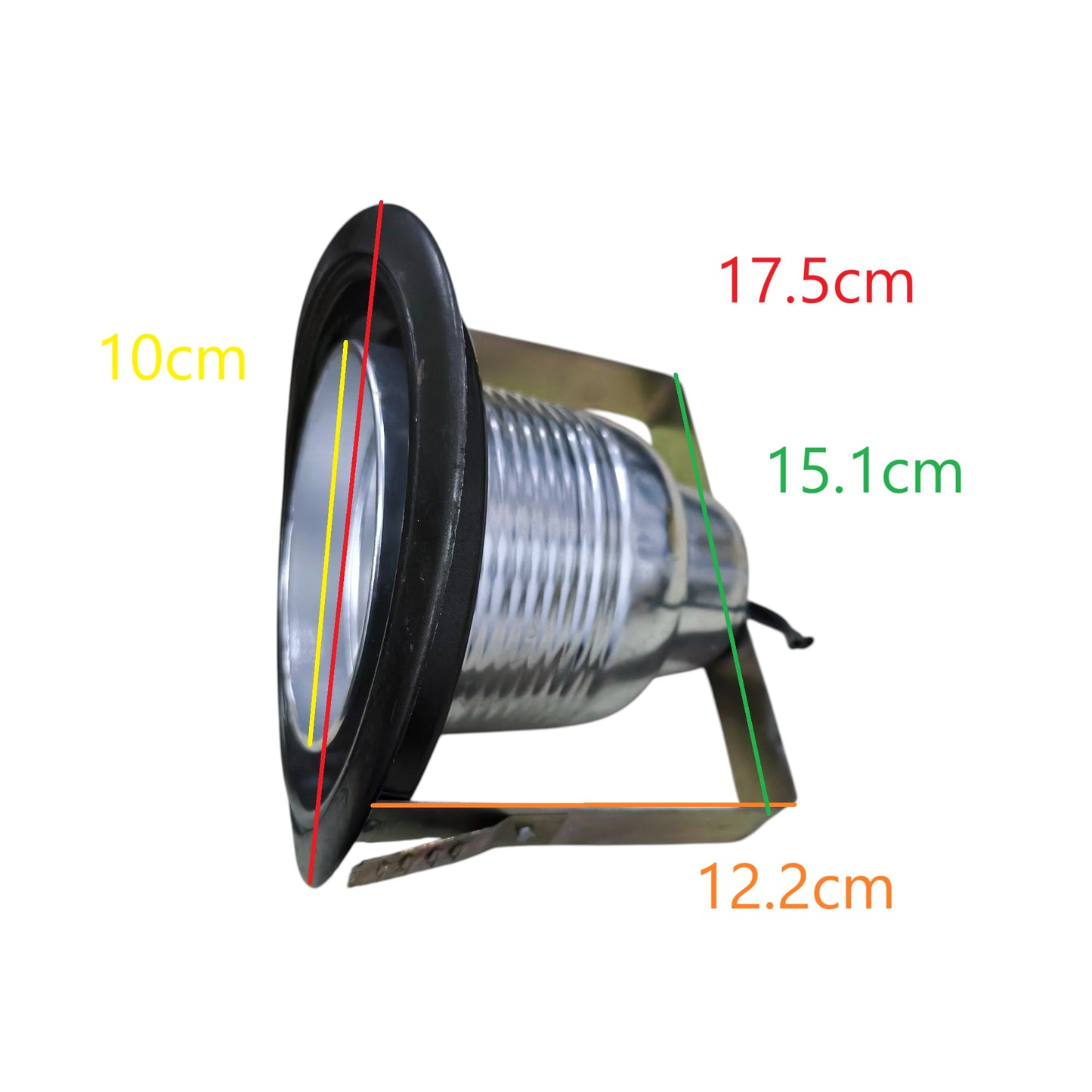 Local recessed Down Light Fixture Silver Grey E27 with black trim ribbed housing and mounting bracket