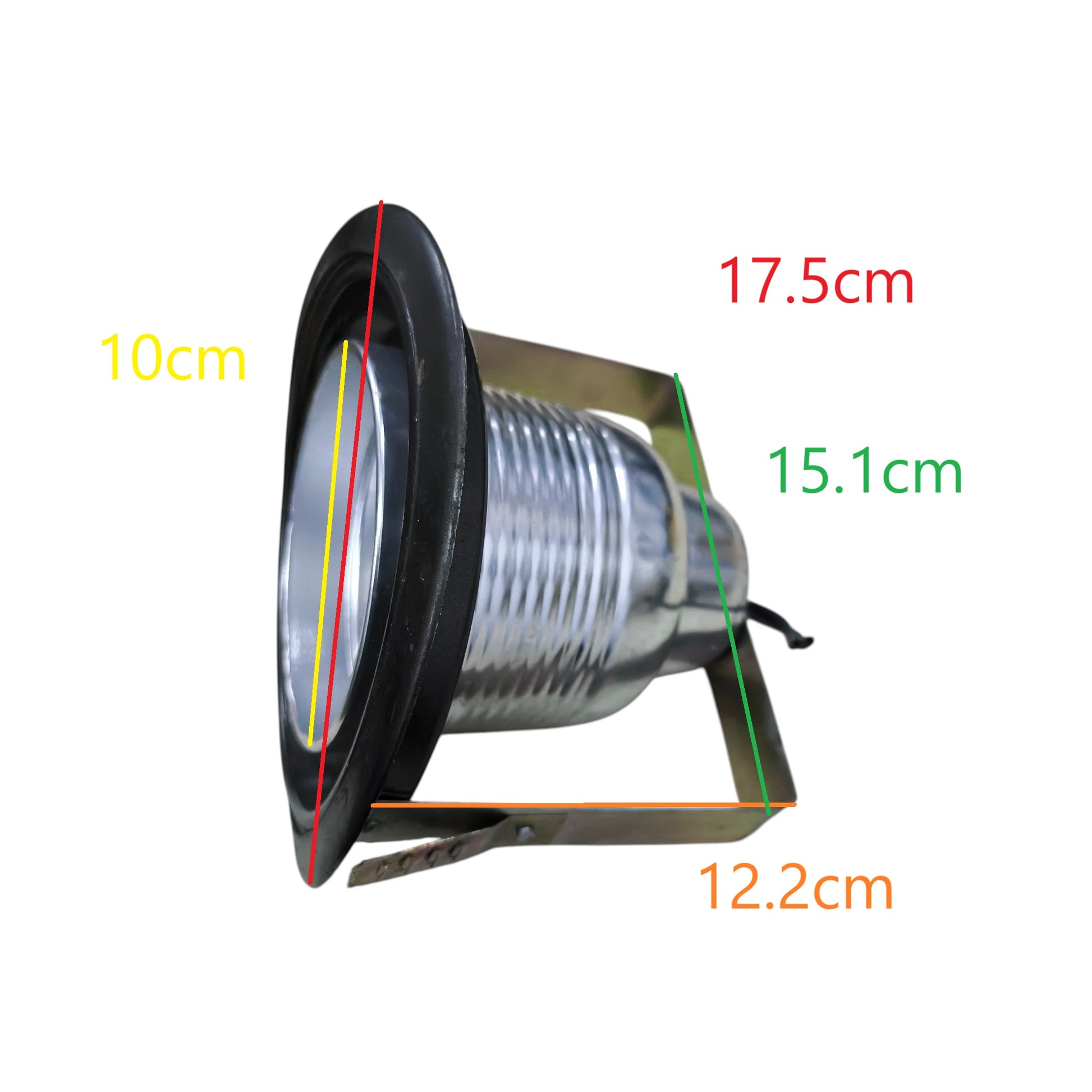 Local recessed Down Light Fixture Silver Grey E27 with black trim ribbed housing and mounting bracket