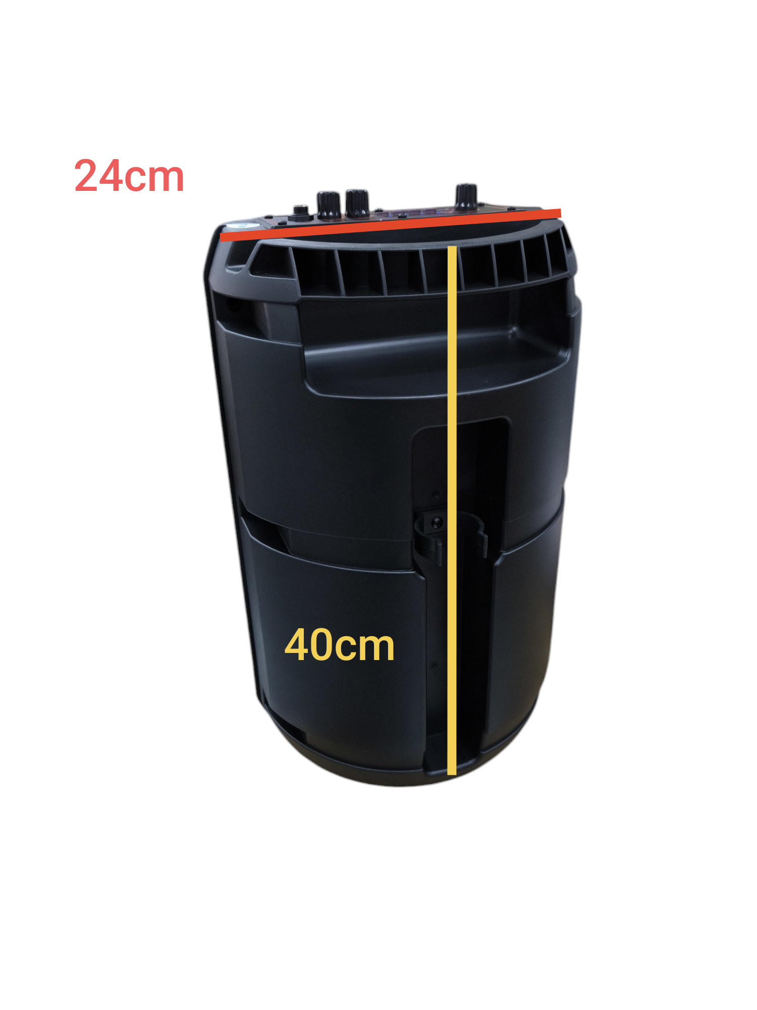 Black Bluetooth Speaker with Microphone HTM portable speaker with control knobs and compact design