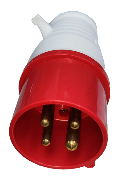 Grippes IEC309-2 380V-415V plug with red and white casing for electrical circuitry and parts