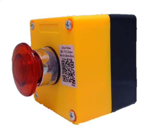 Auspicious illuminated emergency push button in yellow and red for power points and switches