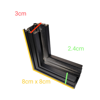 ILLUMIQ TERRA 20 series track light black corner connector for ceiling lights with measurements