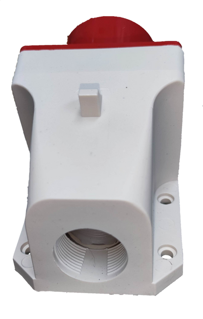 Grippes 16A industrial wall plug in white and red for electrical circuitry and parts