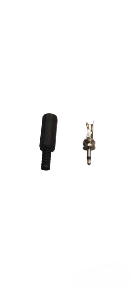 Industrial 2.5mm plug mono microphone accessory with black casing and metal connector parts