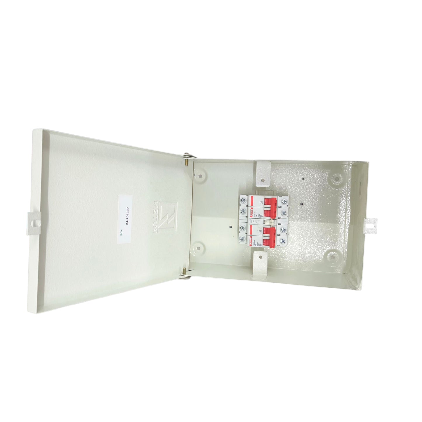 Koten & Himel industrial 2A MTS breaker 220V in an open enclosure with multiple switches