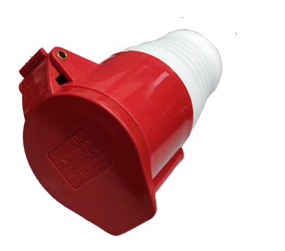 Grippes industrial 32 amp power socket with red and white durable design for heavy-duty use