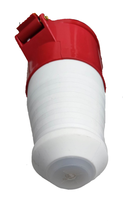 Grippes industrial 32 amp power socket with red and white durable plastic housing
