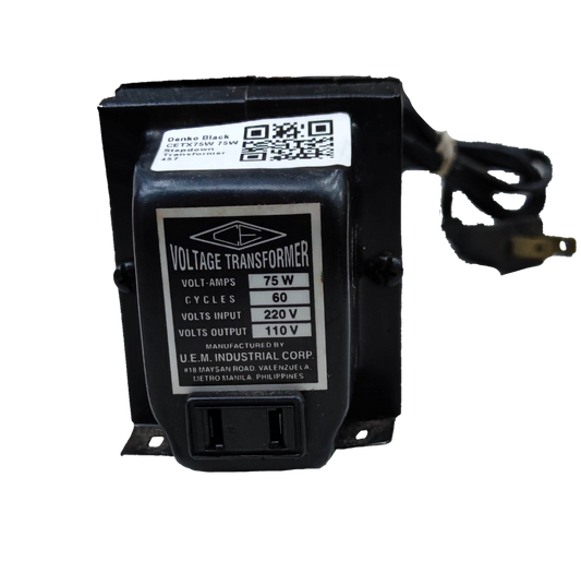 CE 75W step down transformer 220V to 110V voltage transformer with power plug and black casing