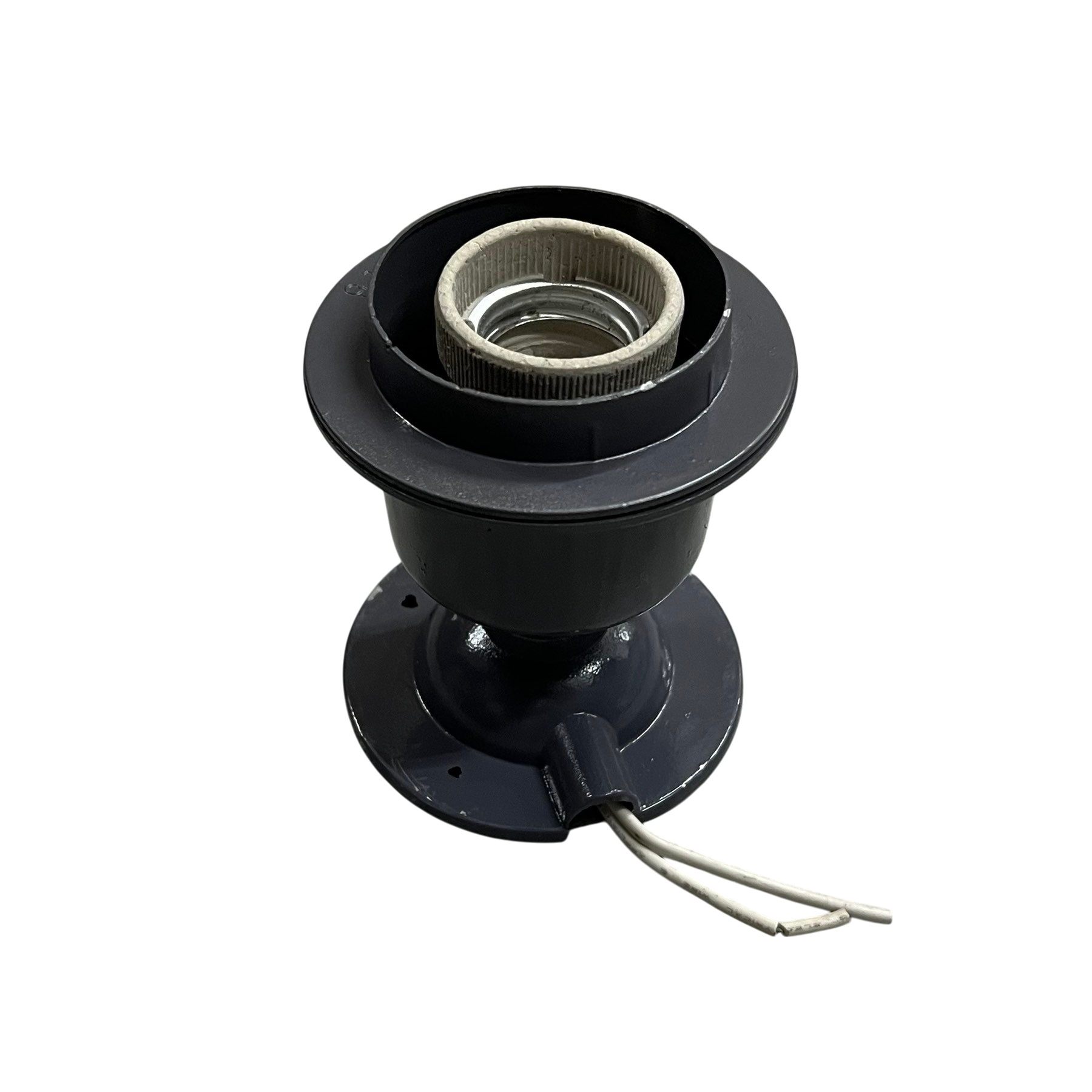 E27 Lamp Socket 5A 220V metal ceiling lamp holder with mounting base porcelain insert and wire leads