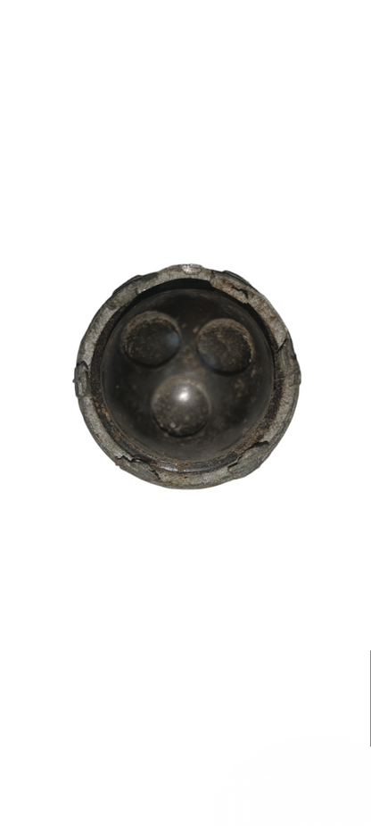 entrance cap straight clamp type metal pipe end cap top view showing three internal plugs made in China