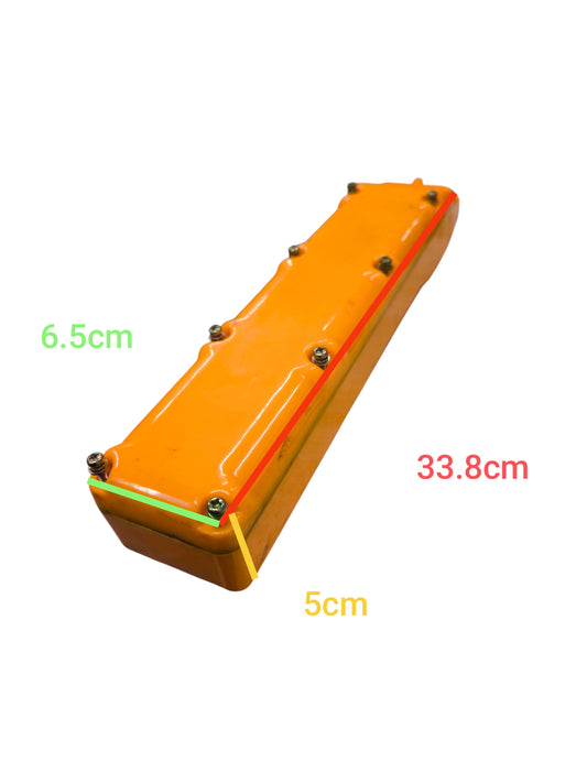 Auspicious industrial hoist push button switch in bright orange with dimensions for heavy machinery control