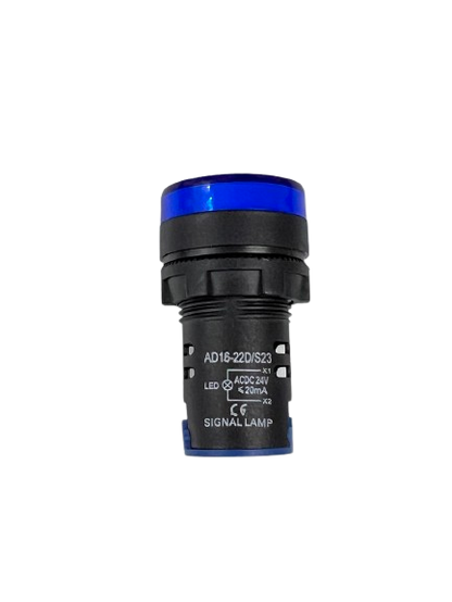 Grippes LED Panel Indicator Lamp 22mm blue signal lamp for work and safety lights with black housing