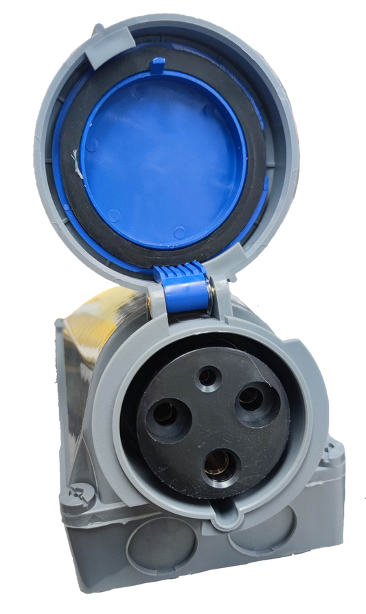 Grippes Industrial Outlet 220V 125 Amp 3 Pins with Protective Cover for Durable Electrical Connections