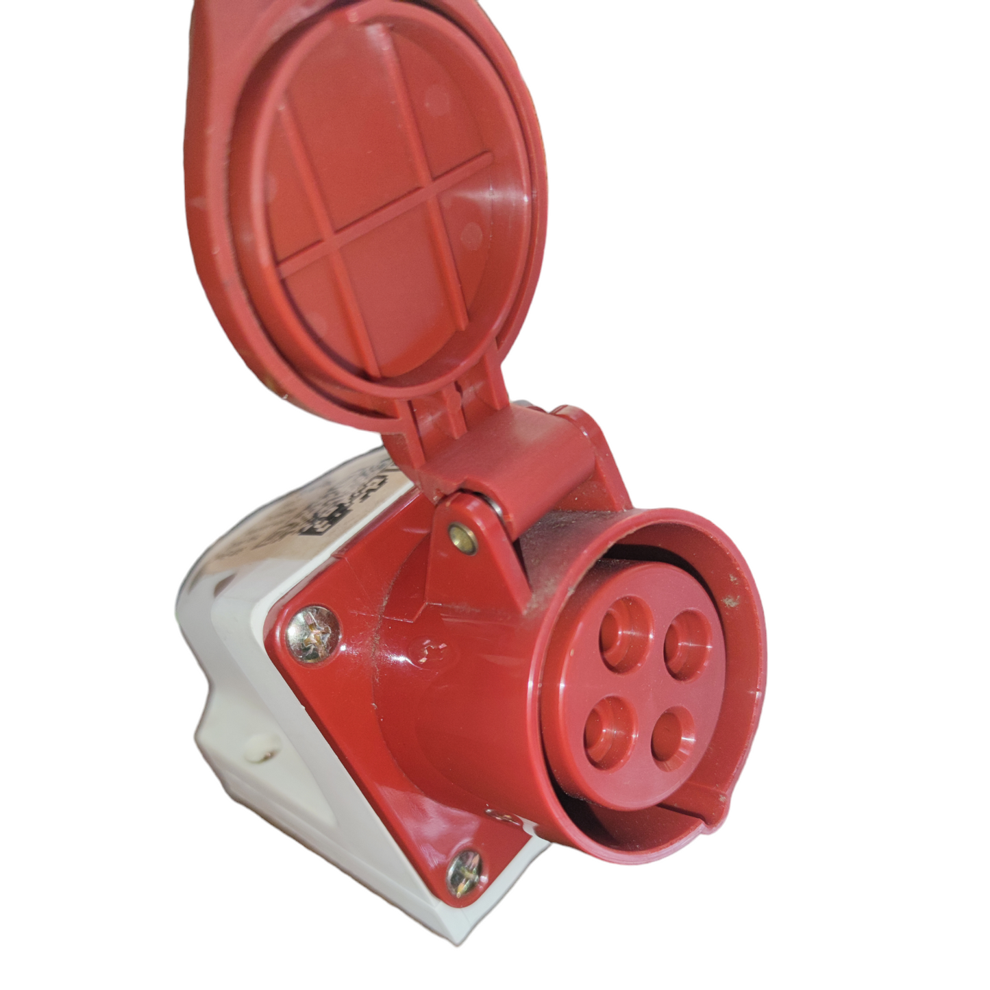 Surer Industrial Outlet 6h 4P red and white electrical socket with protective cover