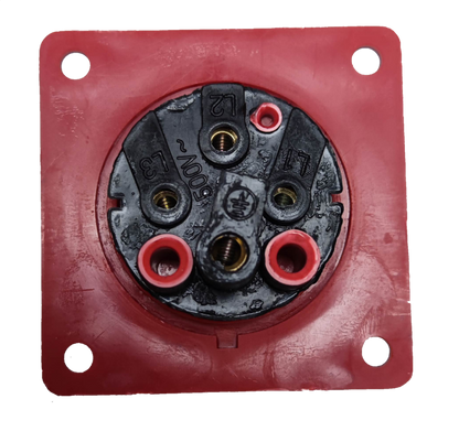 Grippes industrial outlet chassis 16A in red and black for electrical circuitry and parts