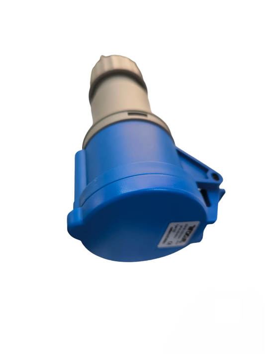 Wixim blue and gray Industrial Outlet Cord Connector Type power plug for heavy-duty electrical connections