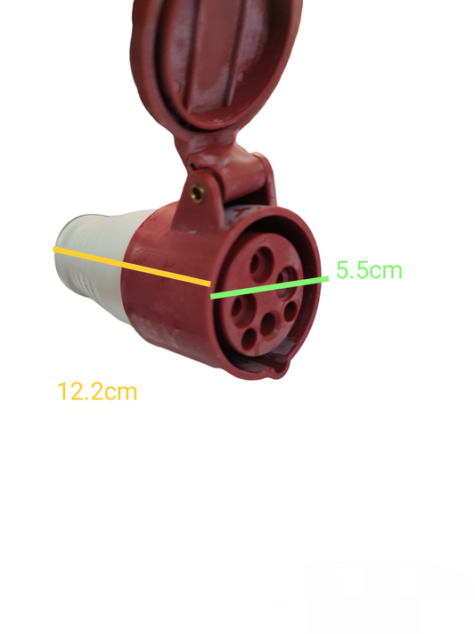Surer Industrial Outlet Cord Connector Type with red protective cover and circular plug design