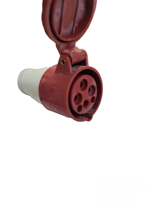Surer Industrial Outlet Cord Connector Type red and white five-pin electrical plug with cover