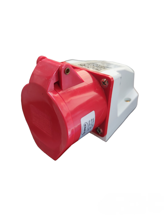 Surer Industrial Outlet Wall Type 125 in red and white for secure electrical connections