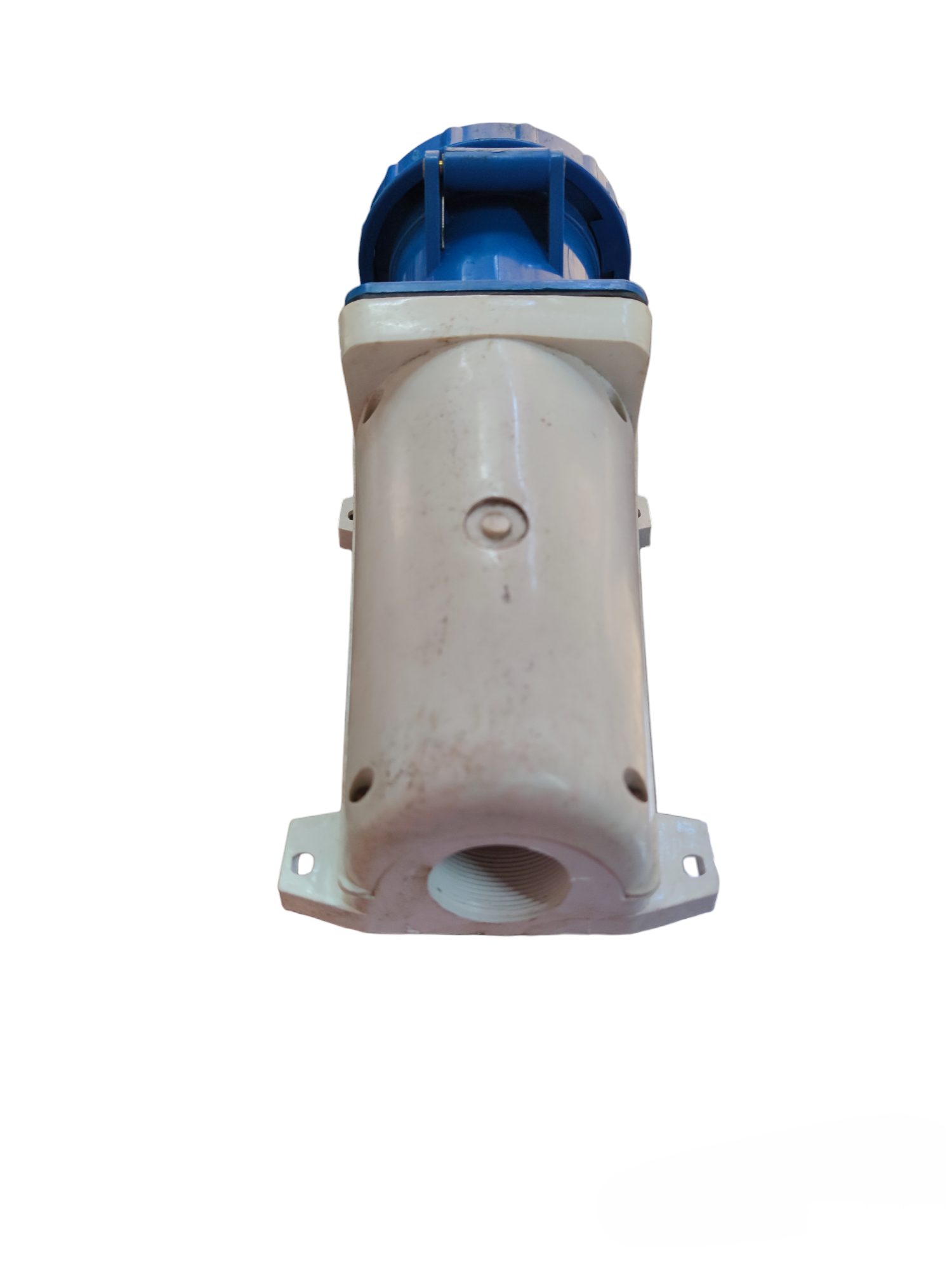 Surer Industrial Outlet Wall Type 1912 electrical component with blue plug and white casing