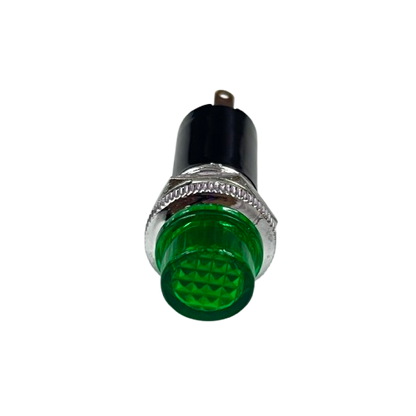 Grippes Pilot Light 16mm 220V GREEN indicator with green lens metal bezel threaded mount for panels
