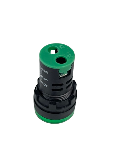 Grippes Pilot light 24V DC GREEN indicator with black housing for industrial control panels and machines
