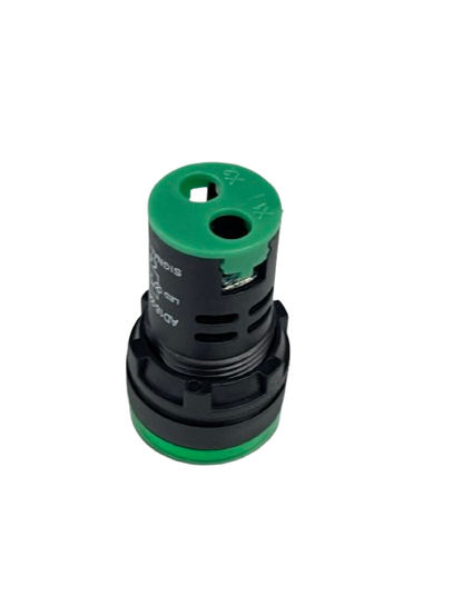 Grippes Pilot light 24V DC GREEN indicator with black housing for industrial control panels and machines