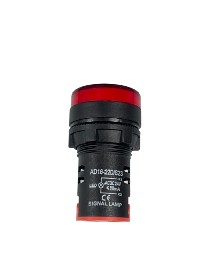 Grippes Pilot light 24V DC RED 22mm LED signal lamp panel mount indicator with black housing