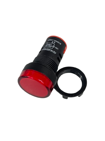 Grippes Pilot light 24V DC RED 22mm panel mount indicator light with locking ring for control panels