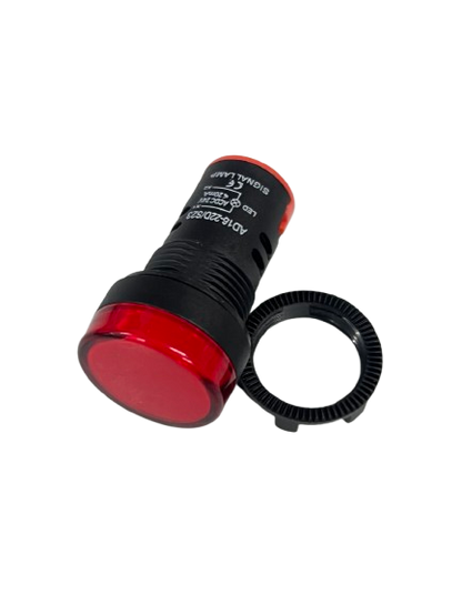 Grippes Pilot light 24V DC RED 22mm panel mount indicator light with locking ring for control panels