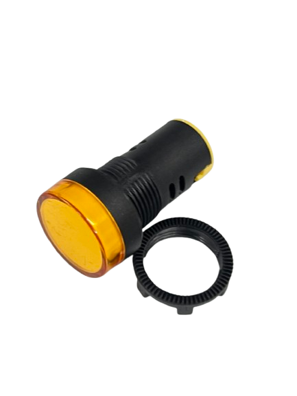 Grippes Pilot light 24V DC YELLOW 22mm industrial panel indicator light for control panels and machines
