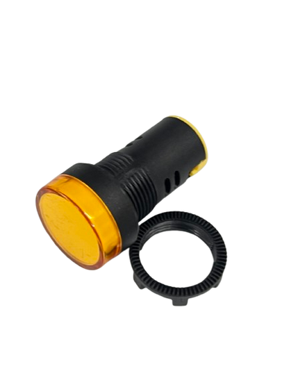 Grippes Pilot light 24V DC YELLOW 22mm industrial panel indicator light for control panels and machines