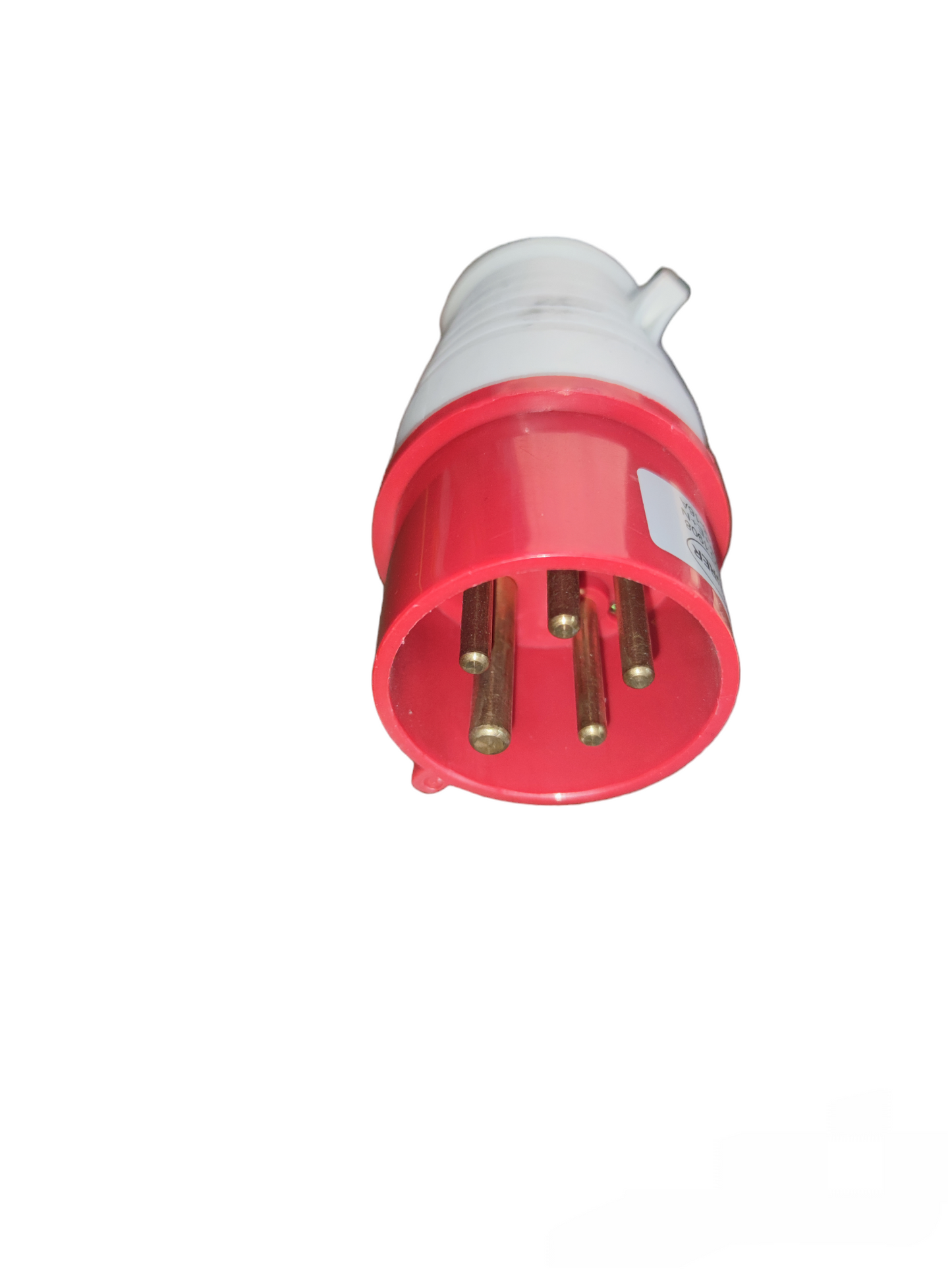 Surer Industrial Plug #015 6h-240V-415V red and white electrical connector with five brass pins