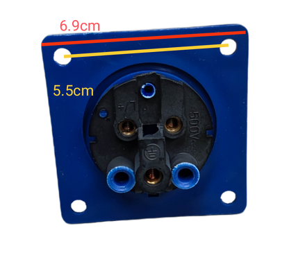 Grippes industrial plug chassis type 16A 220V with dimensions and robust construction for heavy-duty use