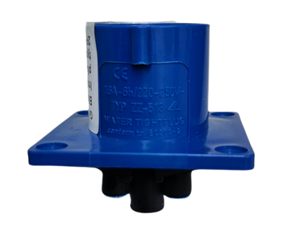 Grippes industrial plug chassis type 16A 220V in blue, designed for reliable connections in industrial settings