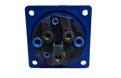 Grippes industrial plug chassis type 32A IEC309 with blue and black square mounting frame
