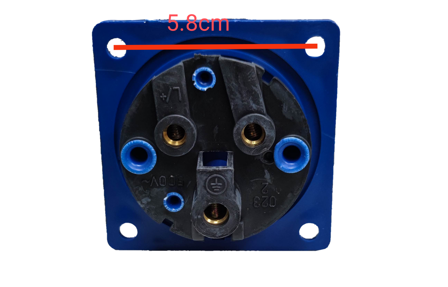 Grippes industrial plug chassis type 32A IEC309 blue electrical connector with dimension 5.8 cm
