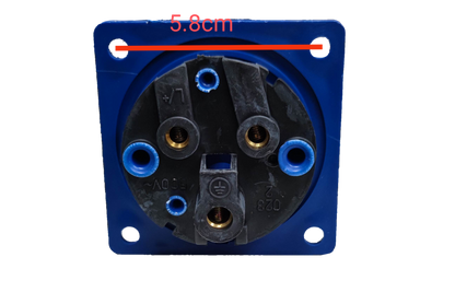 Grippes industrial plug chassis type 32A IEC309 blue electrical connector with dimension 5.8 cm